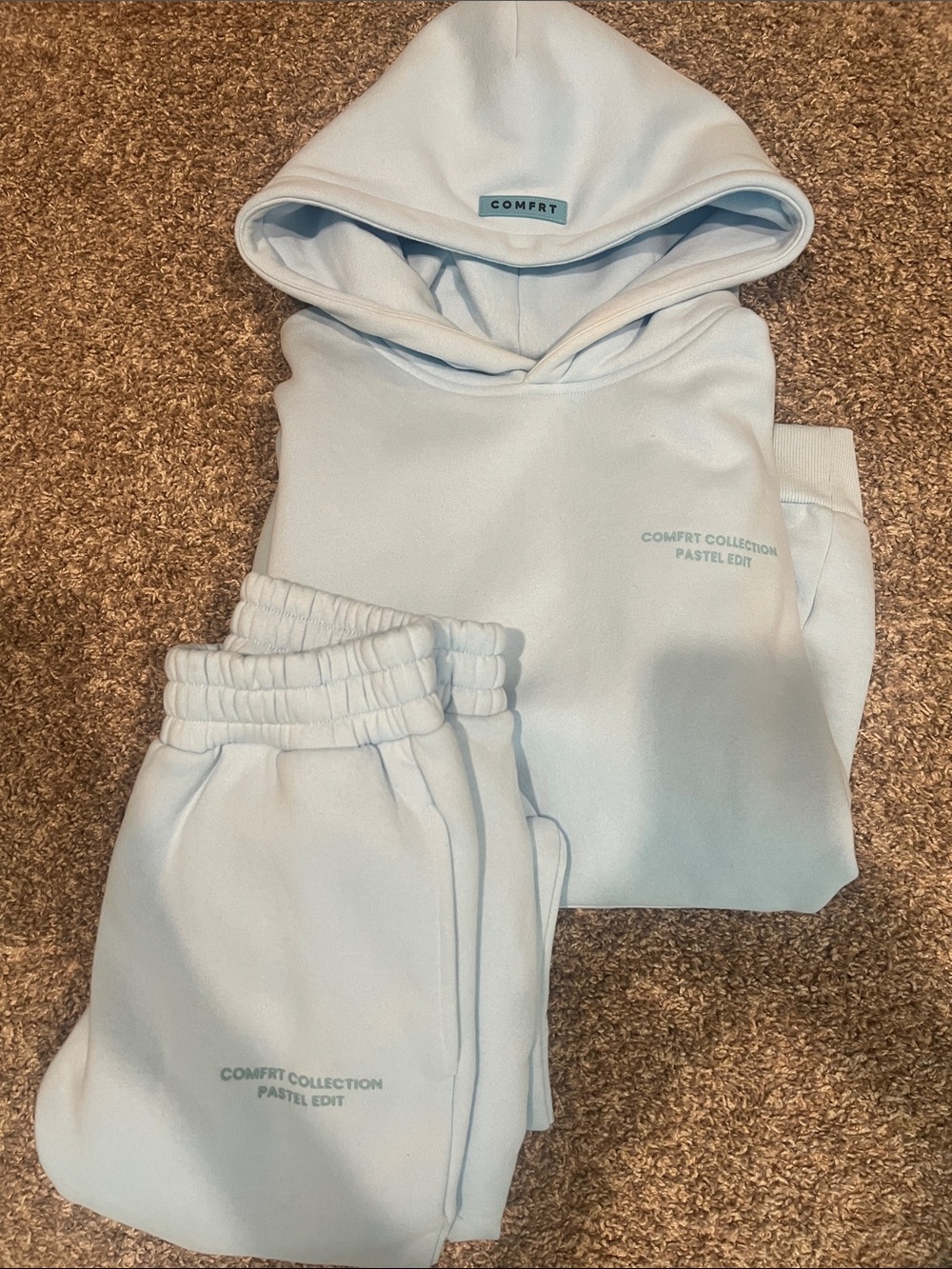 COMFRT Collection -Pastel Edit Light Blue Hoodie & Joggers